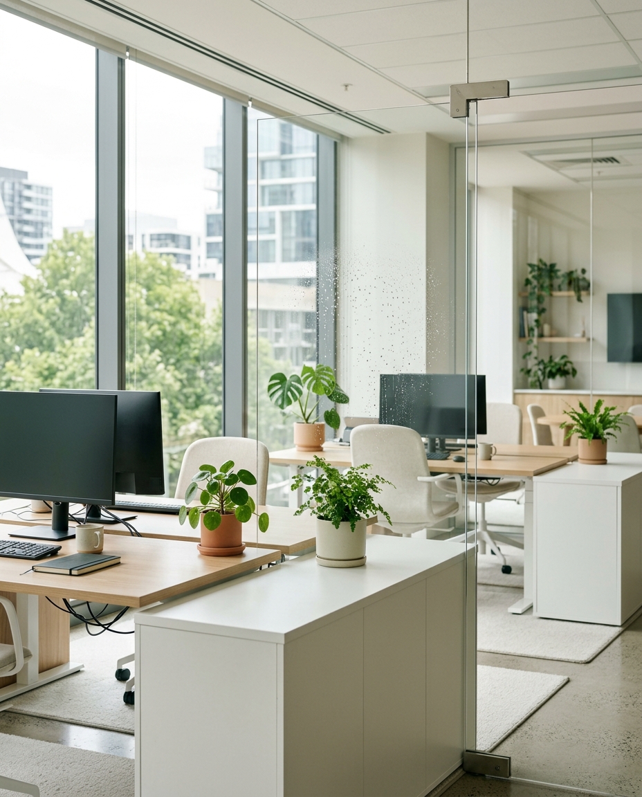 Bright, freshly cleaned modern office space